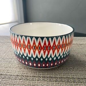Signature Housewares Inc Ikat Tribal Boho Ceramic Bowl